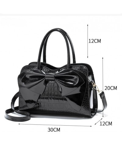 Women's Bowknot Tote Bag Vintage Top Handle Handbag Crocodile Leather Crossbody Bag for Women Trendy Hobo Shoulder Bag Purse ...