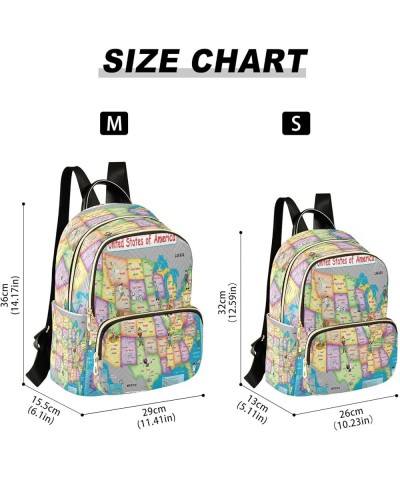 Fashion Backpack Mini Backpack Purse Casual Daily Backpack American Map for Travel for College Work Small $20.89 Backpacks