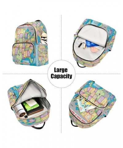 Fashion Backpack Mini Backpack Purse Casual Daily Backpack American Map for Travel for College Work Small $20.89 Backpacks