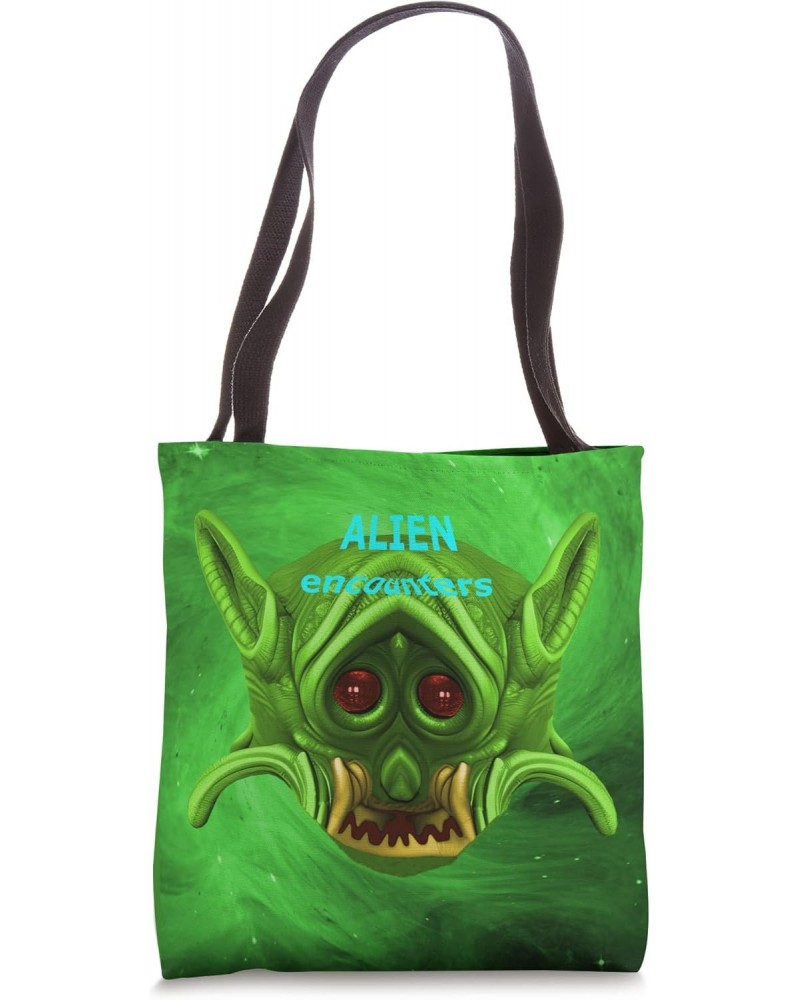 alien encounters amongst stars of the universe spooky horror Tote Bag $15.08 Totes