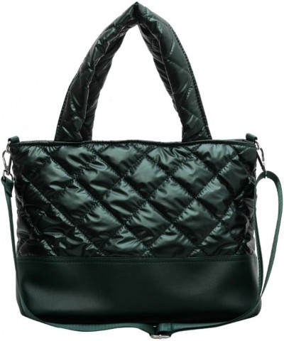 Quilted Shoulder Bag for Women Chic Puffer Tote Handbag Large Hobo Bag Satchel Purse Crossbody Bag Green $33.32 Totes