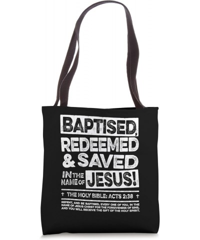 Baptised Saved Idea, Redeemed Jesus Baptism in Pool of Water Tote Bag $14.31 Totes