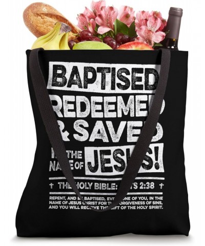 Baptised Saved Idea, Redeemed Jesus Baptism in Pool of Water Tote Bag $14.31 Totes