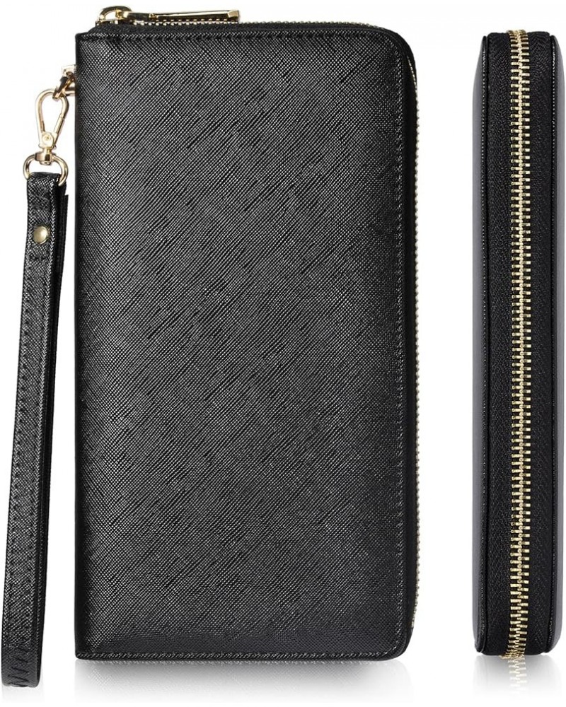 Womens Wallet Leather RFID Blocking Purse Credit Card Clutch Ch Black $10.56 Wallets