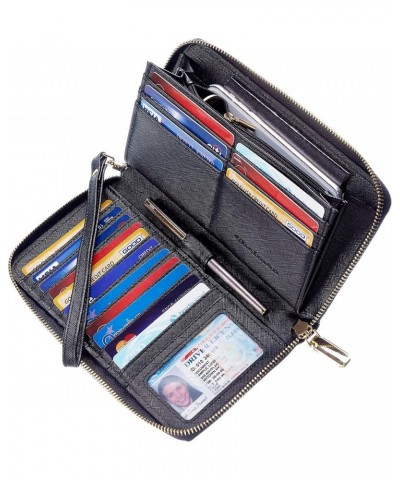 Womens Wallet Leather RFID Blocking Purse Credit Card Clutch Ch Black $10.56 Wallets