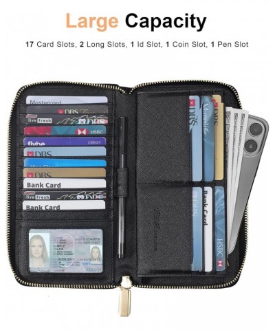 Womens Wallet Leather RFID Blocking Purse Credit Card Clutch Ch Black $10.56 Wallets