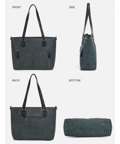 Purses Tote Bag for Women, Handbags Large Shoulder Bag, Leather Work Bags with Multi-Pockets, Designer Hobo Satchel Dark Gree...