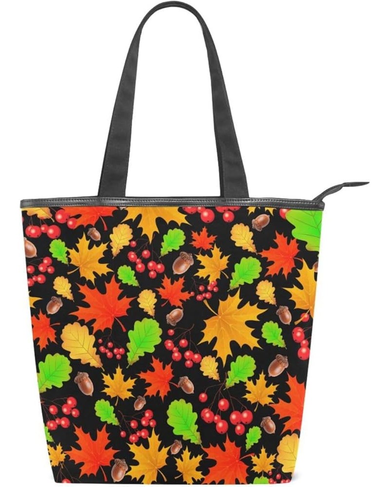 Canvas Tote Bag for Women with Zipper,Canvas Tote Bag Women Tote Purse Work Handbag Autumn 3 $14.55 Totes