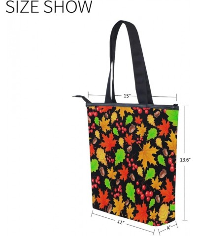 Canvas Tote Bag for Women with Zipper,Canvas Tote Bag Women Tote Purse Work Handbag Autumn 3 $14.55 Totes