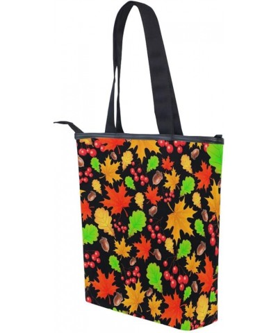 Canvas Tote Bag for Women with Zipper,Canvas Tote Bag Women Tote Purse Work Handbag Autumn 3 $14.55 Totes