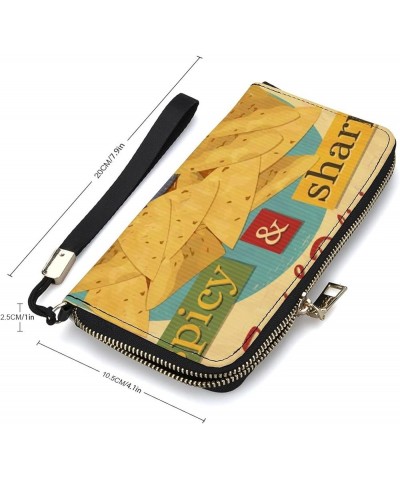 Long Clutch Wallet, Long Handbag with Wristlet Strap, PU Leather Zip Purse Multi 5 $14.61 Wristlets