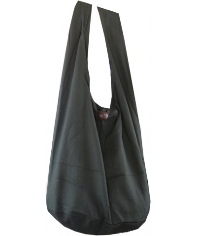 BTP! Thai Monk Buddha Cotton Sling Crossbody Messenger Bag Purse Hippie Hobo Solid Large Grey Xl6 $14.57 Hobo Bags