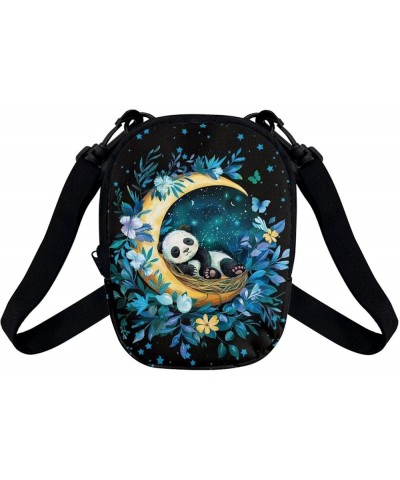 Women Messenger Bag Mini Cross-Body Cell Phone Purse Shoulder Strap Wallet Pouch Bag Girls Crossbody Bag Panda Moon Flower $9...