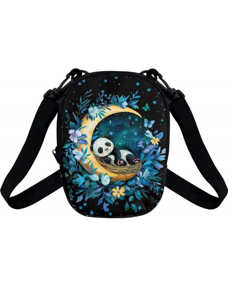 Women Messenger Bag Mini Cross-Body Cell Phone Purse Shoulder Strap Wallet Pouch Bag Girls Crossbody Bag Panda Moon Flower $9...