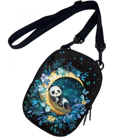 Women Messenger Bag Mini Cross-Body Cell Phone Purse Shoulder Strap Wallet Pouch Bag Girls Crossbody Bag Panda Moon Flower $9...