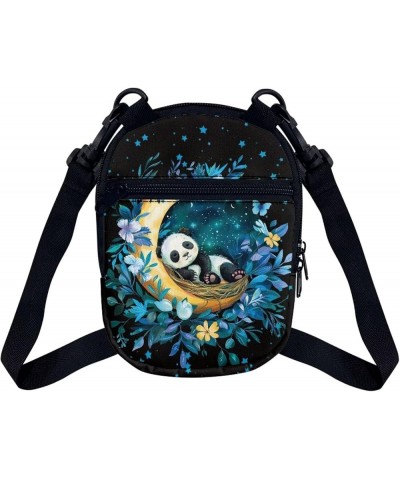 Women Messenger Bag Mini Cross-Body Cell Phone Purse Shoulder Strap Wallet Pouch Bag Girls Crossbody Bag Panda Moon Flower $9...