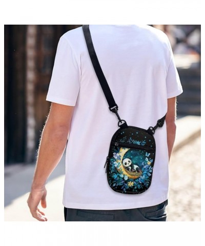 Women Messenger Bag Mini Cross-Body Cell Phone Purse Shoulder Strap Wallet Pouch Bag Girls Crossbody Bag Panda Moon Flower $9...