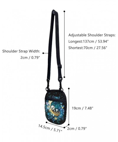 Women Messenger Bag Mini Cross-Body Cell Phone Purse Shoulder Strap Wallet Pouch Bag Girls Crossbody Bag Panda Moon Flower $9...