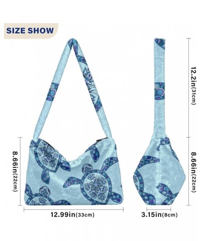 Women Boho Handbag Zen Lotus Sea Turtle Underarm Bag Tote Bag Shoulder Bag Crossbody Bag Fluffy Cell Phone Purse Patriot Lady...