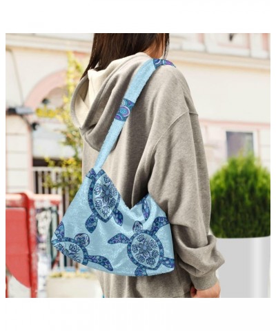 Women Boho Handbag Zen Lotus Sea Turtle Underarm Bag Tote Bag Shoulder Bag Crossbody Bag Fluffy Cell Phone Purse Patriot Lady...