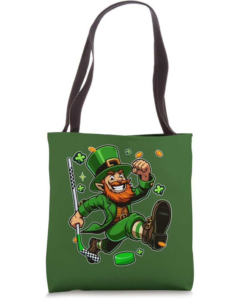 St. Patrick's Day Funny Man Playing Ice Hockey Player Lover Tote Bag $12.97 Totes