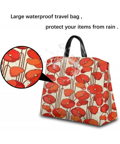 Poppy Flower Abstract Large Tote Bag Women Should Bag Extra Large Tote Bags Waterproof Big Crossbody Tote Bag with inner Pock...