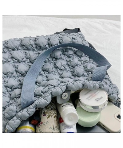 Trendy Cloud Bag for Women Puffer Quilted Hobo Shoulder Bag Satchel Purse Tote Handbag Large Capacity Blue Grey $17.18 Totes