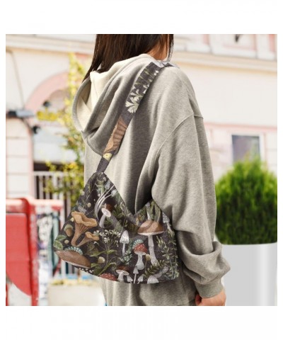 Mushrooms Furry Tote Bag for Women Crossbody Bag Crossbody Handbag Hobo Purse with Zipper for Shopping Work $12.59 Totes