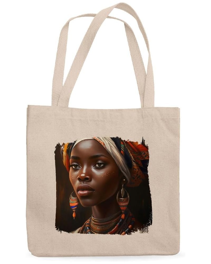 Black Woman Art Canvas Tote Bag - Unique Totes - Gift for Woman White $17.04 Totes