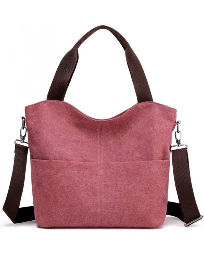 Women's Small Canvas Tote Bag Hobo Handbags Crossbody Travel Satchel (Black) Purple $27.34 Totes