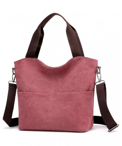 Women's Small Canvas Tote Bag Hobo Handbags Crossbody Travel Satchel (Black) Purple $27.34 Totes