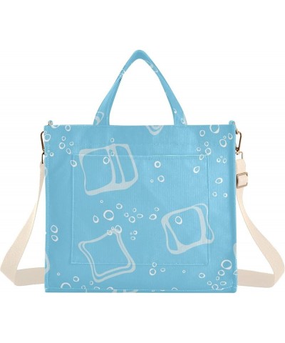 Ice Cube Sparkling Water Blue Women's Tote Handbags Top Handle Satchel Shoulder Bag Crossbody Bag for Office Travel S $12.30 ...