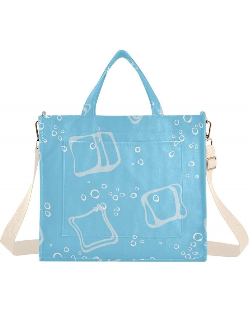 Ice Cube Sparkling Water Blue Women's Tote Handbags Top Handle Satchel Shoulder Bag Crossbody Bag for Office Travel S $12.30 ...