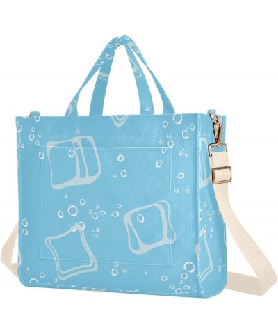 Ice Cube Sparkling Water Blue Women's Tote Handbags Top Handle Satchel Shoulder Bag Crossbody Bag for Office Travel S $12.30 ...