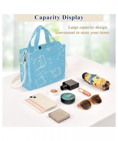 Ice Cube Sparkling Water Blue Women's Tote Handbags Top Handle Satchel Shoulder Bag Crossbody Bag for Office Travel S $12.30 ...