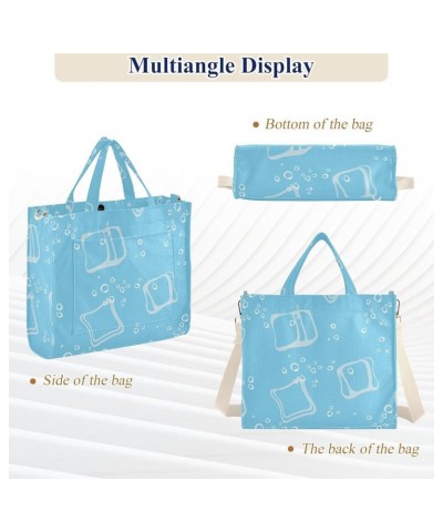 Ice Cube Sparkling Water Blue Women's Tote Handbags Top Handle Satchel Shoulder Bag Crossbody Bag for Office Travel S $12.30 ...