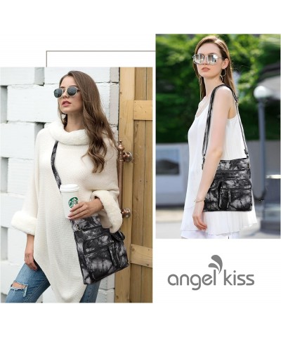 Crossbody Bags for Women Washed Leather Shoulder Bags Multi Pocket Soft Hobo Purses and Medium Handbags 1black Grey $17.00 Cr...