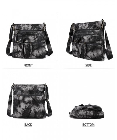 Crossbody Bags for Women Washed Leather Shoulder Bags Multi Pocket Soft Hobo Purses and Medium Handbags 1black Grey $17.00 Cr...