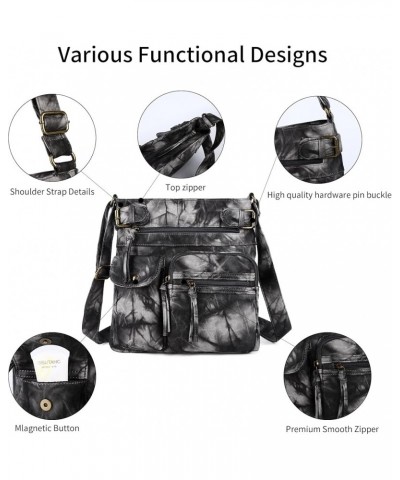 Crossbody Bags for Women Washed Leather Shoulder Bags Multi Pocket Soft Hobo Purses and Medium Handbags 1black Grey $17.00 Cr...