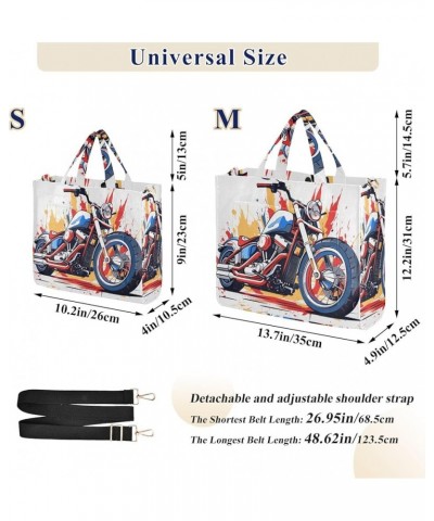 Corduroy Tote Bag Watercolor Vehicle Motorcycle Women Crossbody Bag with Detachable and Adjustable Shoulder Strap Multicolor ...