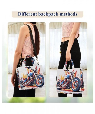 Corduroy Tote Bag Watercolor Vehicle Motorcycle Women Crossbody Bag with Detachable and Adjustable Shoulder Strap Multicolor ...