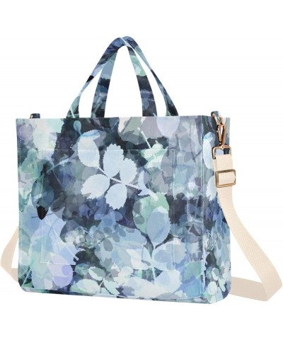 Blue Background with Plants and Spots Women's Tote Handbags Top Handle Satchel Shoulder Bag Crossbody Bag S $16.17 Totes