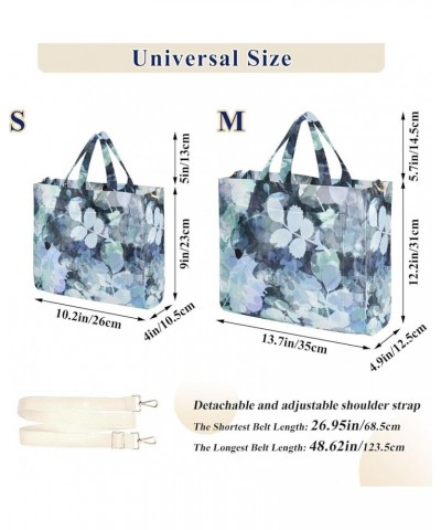 Blue Background with Plants and Spots Women's Tote Handbags Top Handle Satchel Shoulder Bag Crossbody Bag S $16.17 Totes