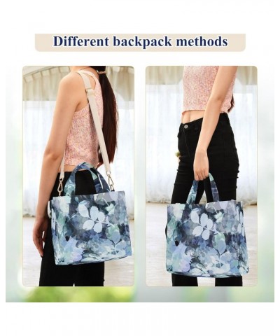 Blue Background with Plants and Spots Women's Tote Handbags Top Handle Satchel Shoulder Bag Crossbody Bag S $16.17 Totes