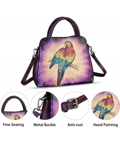 Genuine Leather Handbag for Women Hand Painted Leather Top Handle Satchel Handmade Crossbody Purse Pattern8 $52.08 Satchels