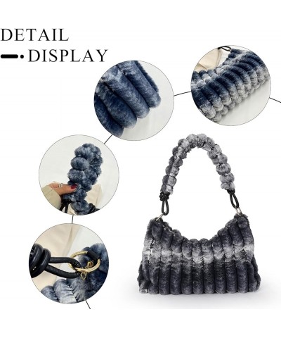 Furry Purse for Women Y2K Fluffy Shoulder Bag Faux Fur Purse Fuzzy Tote Bag A-white $12.74 Totes