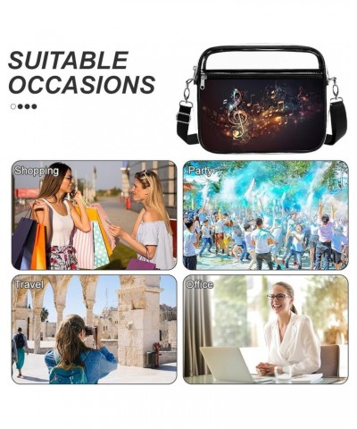 Colorful-music Pattern Clear Crossbody Shoulder Purse Bag for Men Women, Stadium Clear Messenger Bag Style $14.24 Crossbody Bags