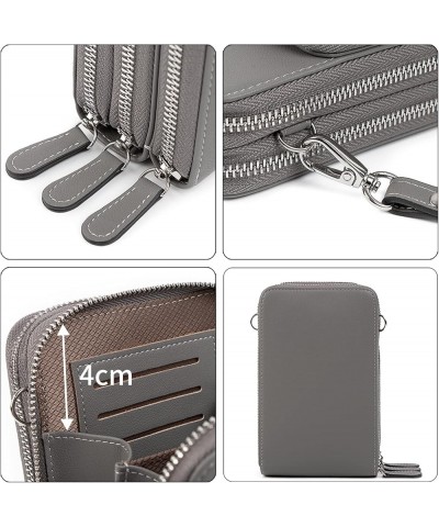 Small Crossbody Bag RFID Cellphone Wallet Purse Shoulder Bag Ladies Handbag Purse with 2 Straps Grey $13.05 Crossbody Bags