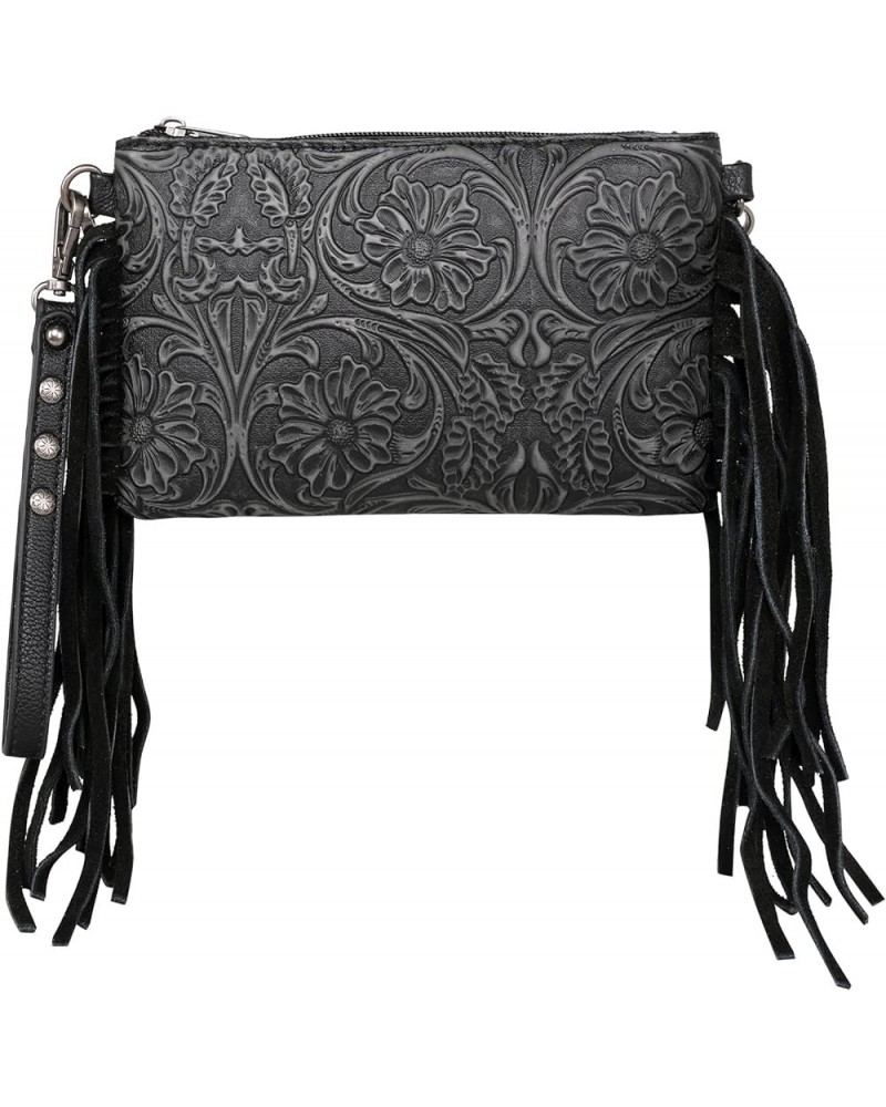 Western Purse for Women Crossbody Bag Wristlet Clutch Purse Z1 Black $19.68 Shoulder Bags