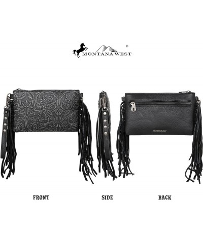 Western Purse for Women Crossbody Bag Wristlet Clutch Purse Z1 Black $19.68 Shoulder Bags